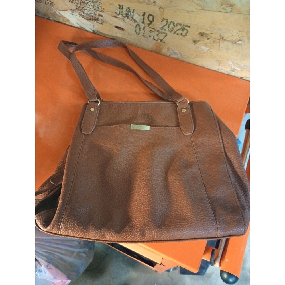 Brown Leather Bag with Rose Gold Accents Shoulder Bag